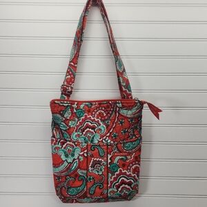 Bella Taylor Pink and Teal Paisley Crossbody Bag